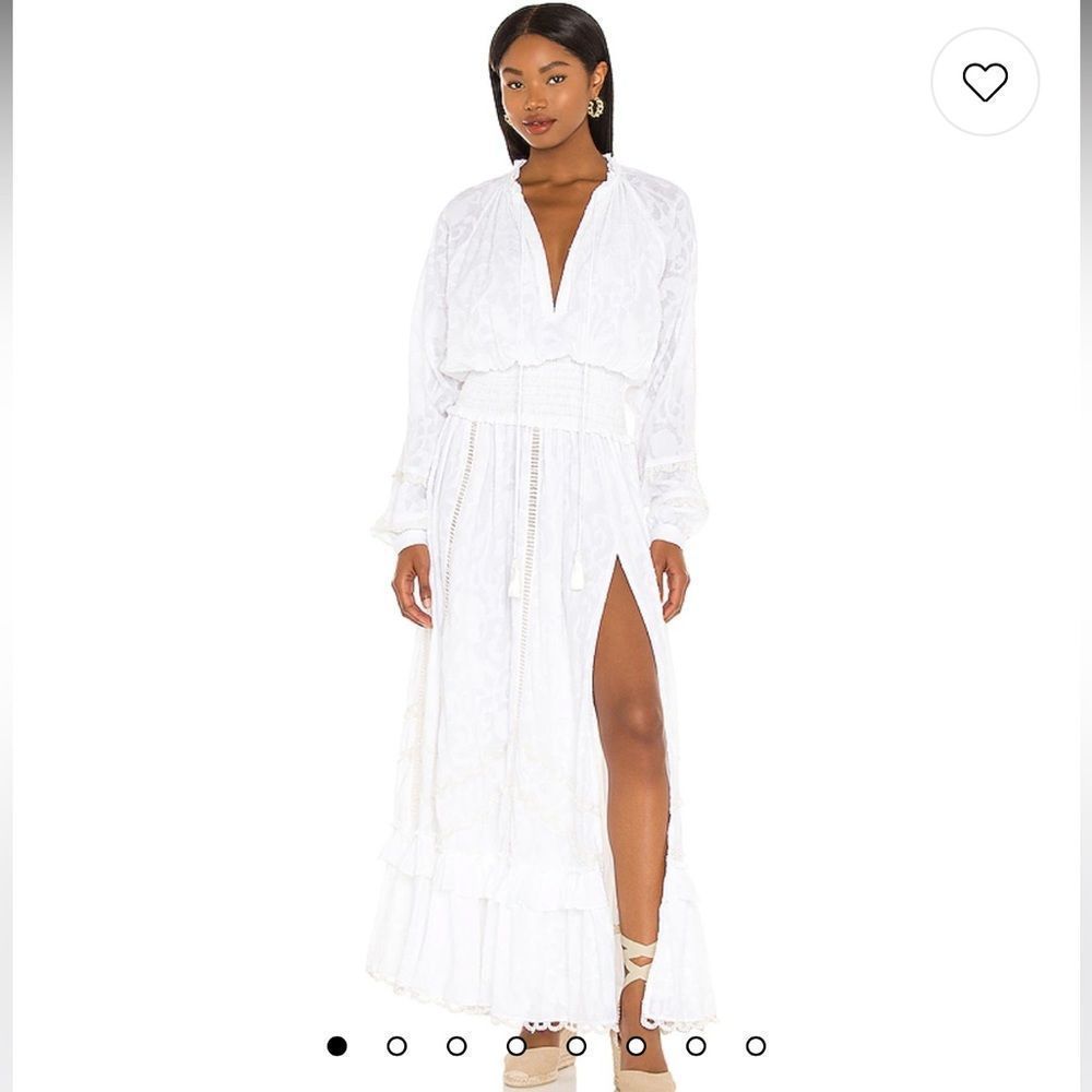 Hemant & Nandita Mavi Long Sleeve Maxi Dress In White.Size M
